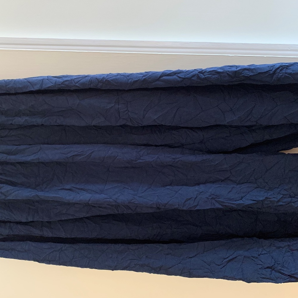 Comfy crushed navy trousers